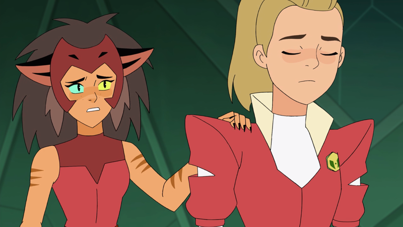 Catra and Adora share an unusually tender moment during She-Ra.